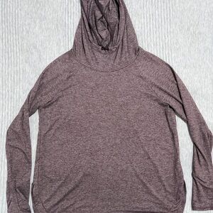 Athleta Womens XL Hooded Performance Pullover Burgundy Thumbhole Yoga